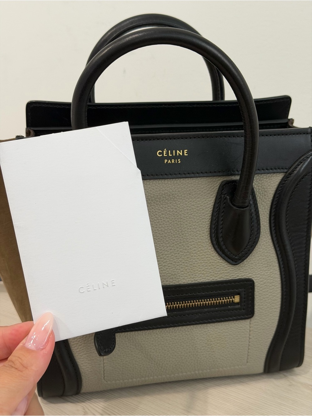 Celine Nano Tricolor trifecta calfskin/suede crossbody tote - Picture 12 of 13